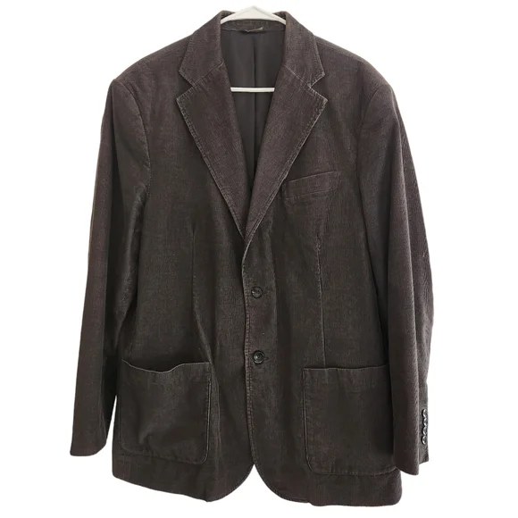Eddie Bauer Men Corduroy Gray 3 Button Single Vent Fully Lined Sport Coat Size L - Picture 1 of 10